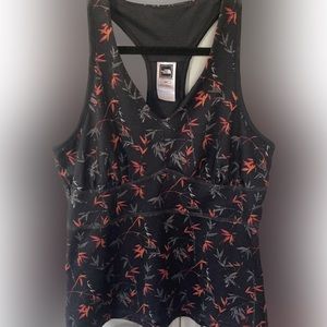 North Face Floral Black and Red Women's Top M
